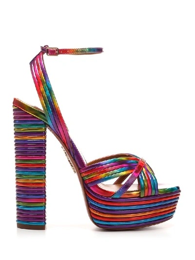 Shop Aquazzura Sundance Plateau 140 Platform Sandals In Multi