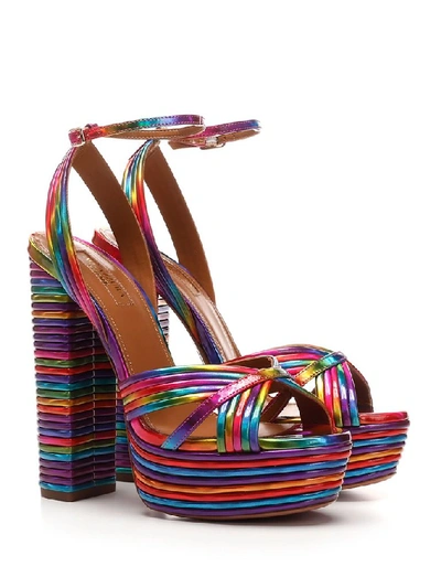 Shop Aquazzura Sundance Plateau 140 Platform Sandals In Multi