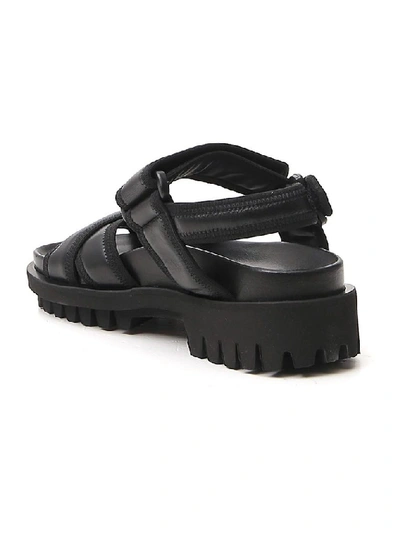 Shop Ganni Utility Hiking Sandals In Black
