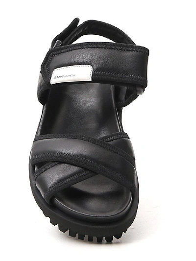 Shop Ganni Utility Hiking Sandals In Black