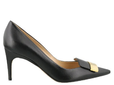 Shop Sergio Rossi Metal Detail Pointed Toe Pumps In Black