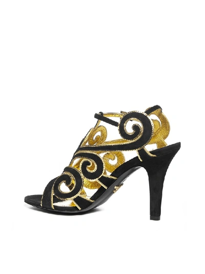 Shop Prada Baroque Sandals In Black