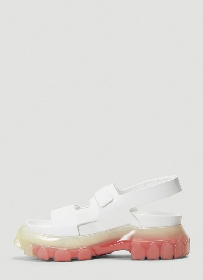 Shop Rick Owens Tractor Slingback Sandals In White