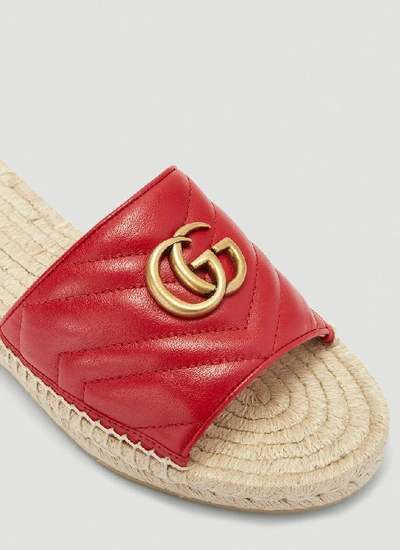 Shop Gucci Double G Espadrille Sandals In Red