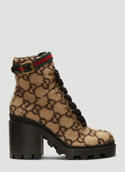 Shop Gucci Gg Ankle Boots In Multi