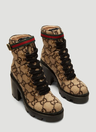 Shop Gucci Gg Ankle Boots In Multi