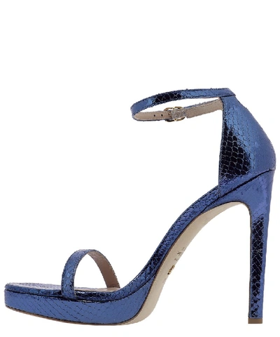 Shop Stuart Weitzman Nudist Disco Sandals In Blue