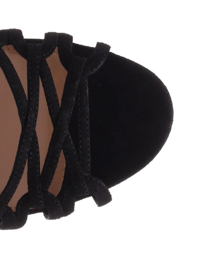 Shop Aquazzura Azur 95 Sandals In Black