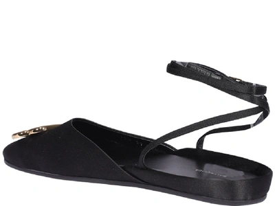 Shop Balenciaga Strapped Flat Shoes In Black