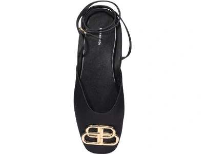 Shop Balenciaga Strapped Flat Shoes In Black