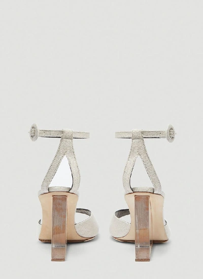 Shop By Far Dima Wedge Sandals In Grey