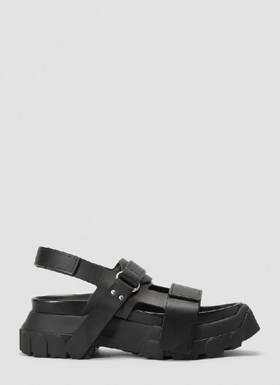 Shop Rick Owens Tractor Slingback Sandals In Black