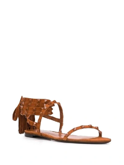 Shop Valentino Garavani Rockstud Flair Sandals In Brown