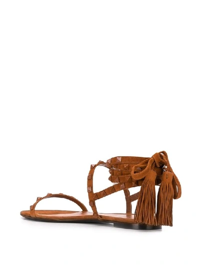 Shop Valentino Garavani Rockstud Flair Sandals In Brown