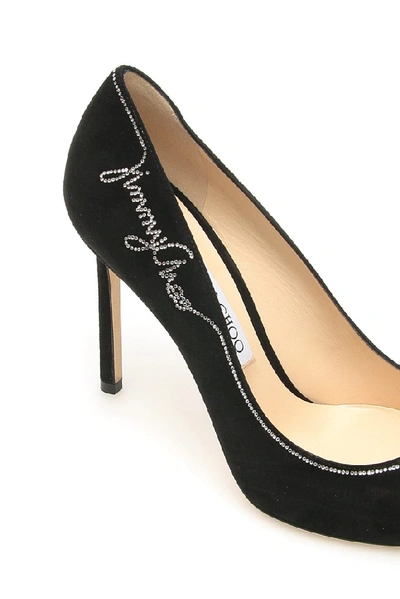 Shop Jimmy Choo Romy Embellished Pumps In Black