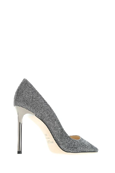 Shop Jimmy Choo Romy 100 Glittery Pumps In Argento