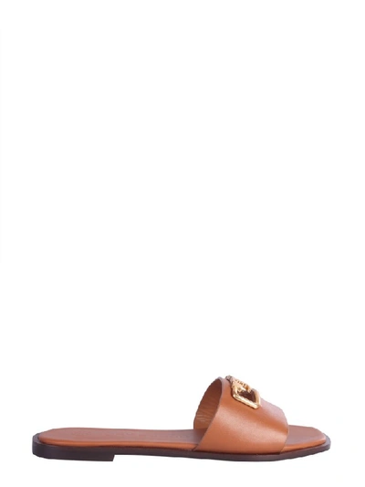 Shop Tory Burch Selby Slides In Brown