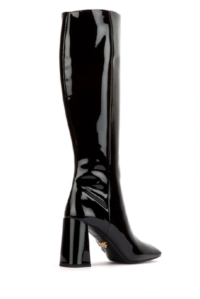 Shop Prada Knee High Boots In Black