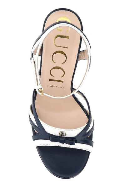 Shop Gucci Gg Bow Sandals In Multi