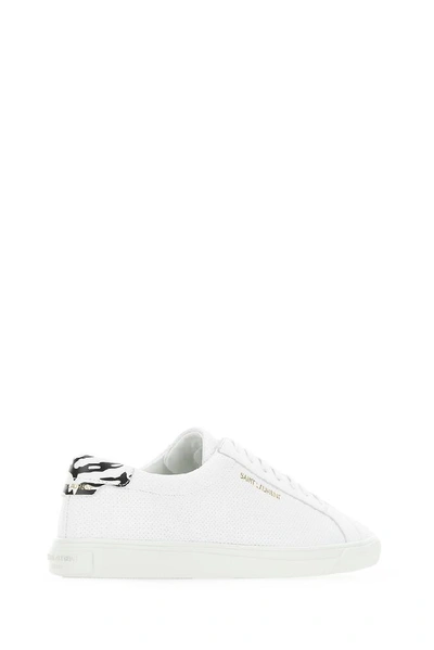 Saint Laurent Andy Perforated Leather Sneakers In White | ModeSens