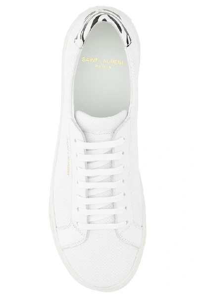 Shop Saint Laurent Andy Zebra Print Low Top Sneakers In White