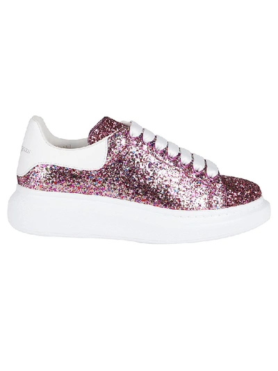 Shop Alexander Mcqueen Glitter Oversized Sneakers In Pink