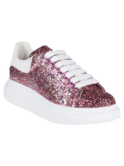 Shop Alexander Mcqueen Glitter Oversized Sneakers In Pink