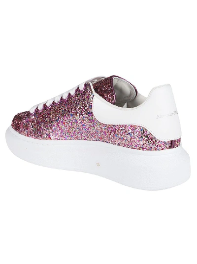 Shop Alexander Mcqueen Glitter Oversized Sneakers In Pink