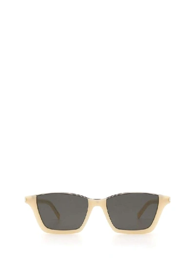 Shop Saint Laurent Eyewear Half Rim Sunglasses In Yellow