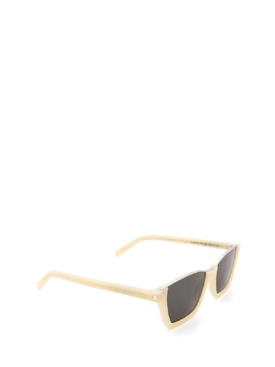 Shop Saint Laurent Eyewear Half Rim Sunglasses In Yellow