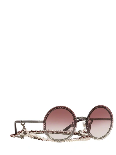 Pre-owned Chanel Round Frame Chain Sunglasses In Multi