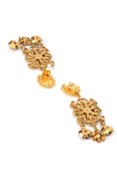 Shop Dolce & Gabbana Madonna Embellished Earrings In Gold