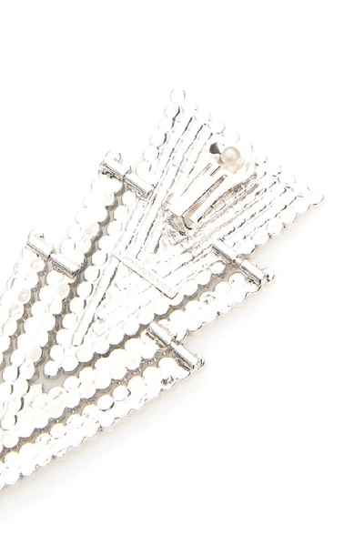 Shop Alessandra Rich Triangle Earrings In Silver