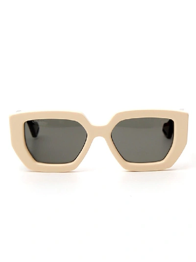 Shop Gucci Eyewear Square Logo Sunglasses In Multi