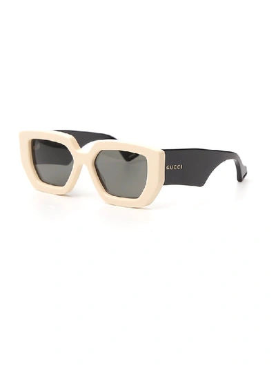 Shop Gucci Eyewear Square Logo Sunglasses In Multi