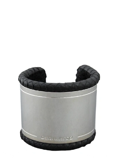 Shop Dsquared2 Dsquared Logo Cuff Bracelet In Silver