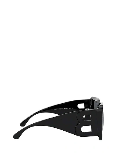 B Motif Square Frame Sunglasses in Black