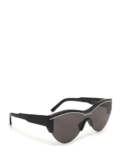 Shop Balenciaga Eyewear Round Logo Sunglasses In Black