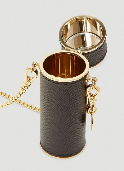 Shop Prada Lipstick Case Necklace In Black