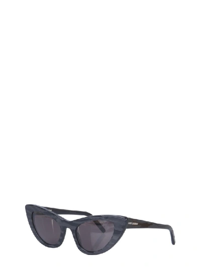 Shop Saint Laurent Eyewear Cat Eye Frame Sunglasses In Black