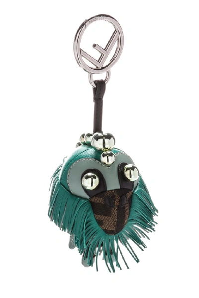 Shop Fendi Space Monkey Key Ring In Green