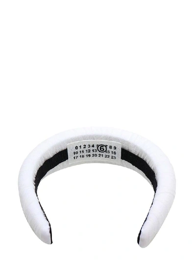 Shop Mm6 Maison Margiela Logo Embellished Headband In White