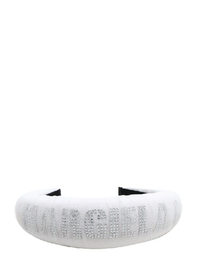 Shop Mm6 Maison Margiela Logo Embellished Headband In White