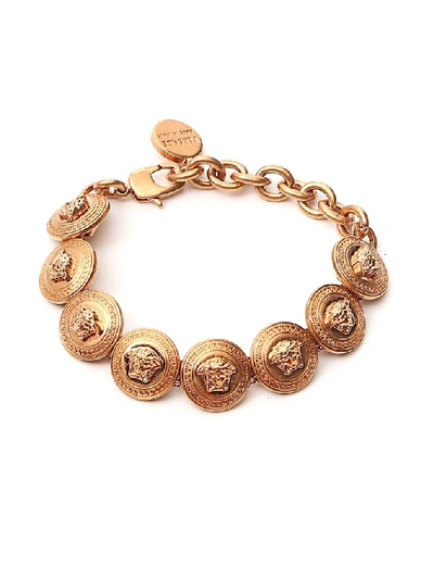 Shop Versace Medusa Coin Bracelet In Gold