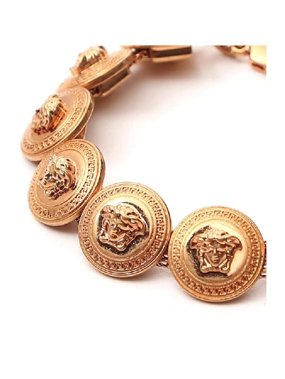 Shop Versace Medusa Coin Bracelet In Gold