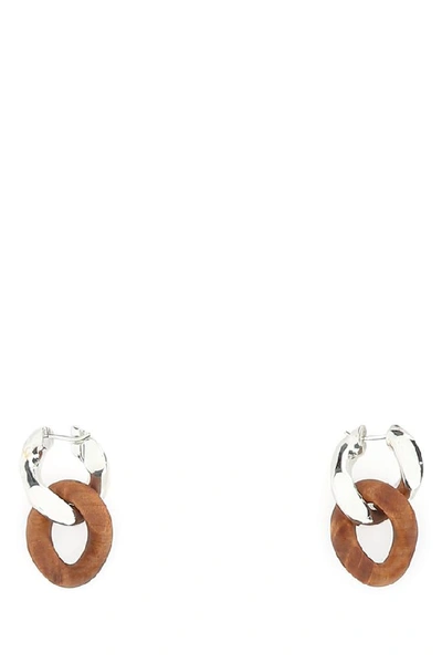 Shop Bottega Veneta Gourmette Chain Earrings In Multi
