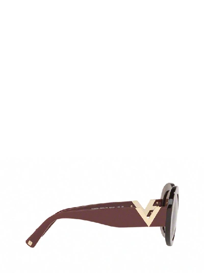 Shop Valentino Eyewear Round Frame Sunglasses In Multi
