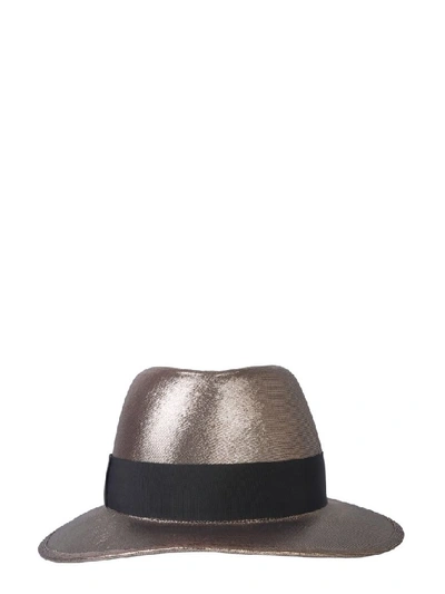 Shop Saint Laurent Wide Brim Trilby Hat In Gold