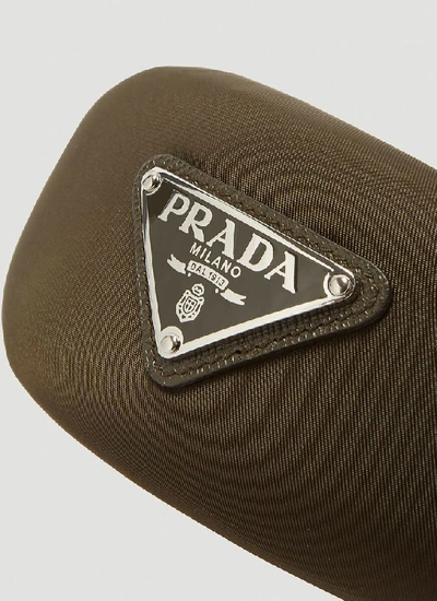 Shop Prada Logo Plaque Headband In Green