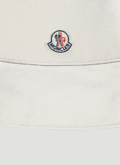 Shop Moncler Logo Patch Bucket Hat In White